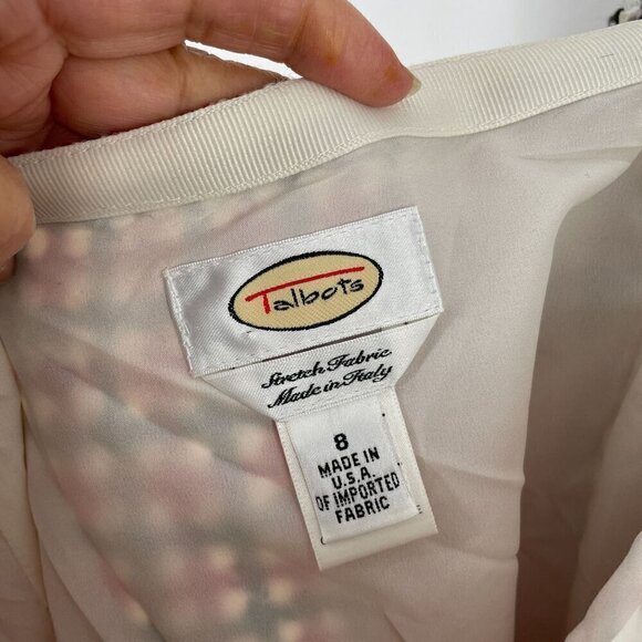 Talbots Vintage Black Red Houndstooth Pleated Hem Italian Stretch Wool Skirt 8 - Picture 8 of 10